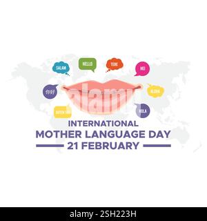 Happy International Mother Language Day. 21 February, International Mother Language Day Vector Design Illustration, Poster, Banner, Advertising, Greet Stock Vector