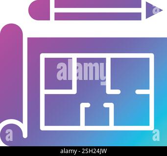 Blueprint Vector Icon Design Illustration Stock Vector