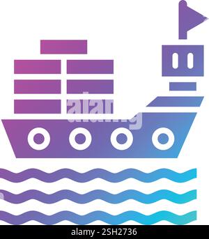 Cargo ship Vector Icon Design Illustration Stock Vector
