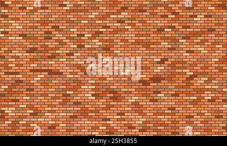 Red brick wall background. Vector illustration Stock Vector