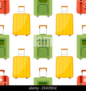 Seamless pattern with travel bag with luggage. Background with suitcase for journey trip. Vector illustration Stock Vector