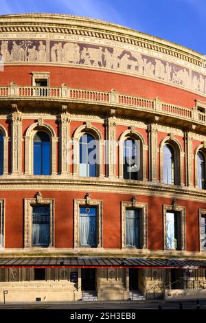 London, UK - September 18, 2024; Detail of facade of Royal Albert Hall a Grade 1 Listed building in London Stock Photo
