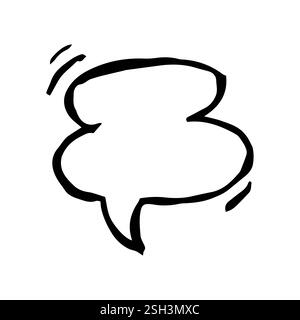 Sketch Speech Bubble. Hand drawn blank Speech Bubble. Dialog empty cloud on white background. Vector illustration. Stock Vector