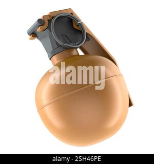Hand grenade, 3D rendering isolated on white background Stock Photo - Alamy