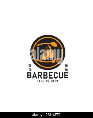 Barbecue logo design or bbq and grill image vector illustration Stock Vector