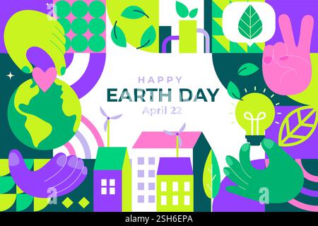 Earth Day, world environment day. Stock Vector