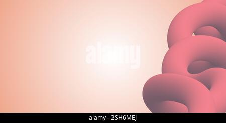 Abstract 3D Art With Soft Pink Curves and Minimalist Design Stock Vector