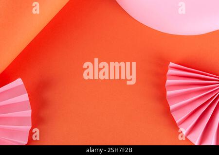 Interesting background of multi-colored paper figures Stock Photo