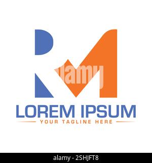 RM Letter Logo Design Stock Vector
