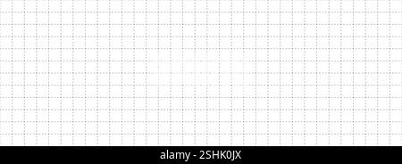 Seamless checkered paper texture. Journal planer page with dotted grid. Simple square graph pattern. Retro bullet notebook background. School math sheet wallpaper. Vector repeating workbook template Stock Vector