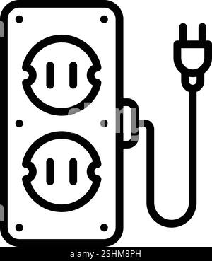 Icon for socket, extension board Stock Vector