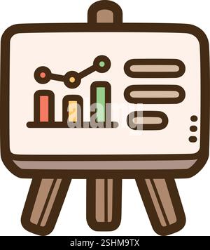 Business presentation vector doodle illustration and graphic. Part of business and office category. Stock Vector