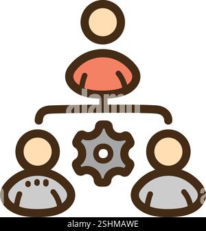 Company structure vector doodle illustration and graphic. Part of business and office category. Stock Vector