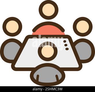 Business meeting vector doodle illustration and graphic. Part of business and office category. Stock Vector