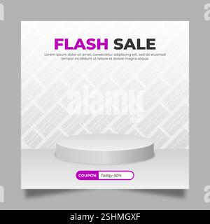 White podium background for social media posts Stock Vector