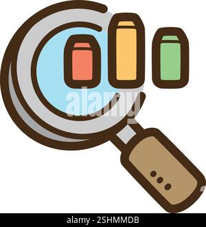 Data analysis vector doodle illustration and graphic. Part of business and office category. Stock Vector