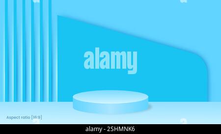 Blue podium for product showcase Stock Vector