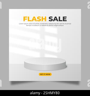 White podium background for social media post Stock Vector