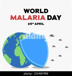 illustration design for world malaria day in flat style Stock Vector