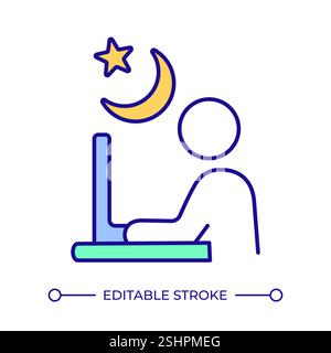Overtime work RGB color icon Stock Vector