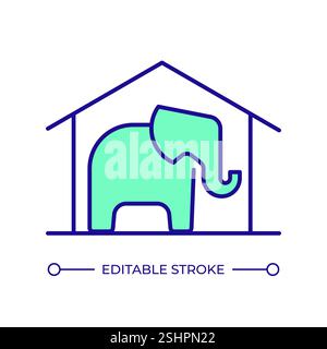 Elephant room RGB color icon Stock Vector