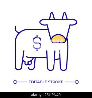 Money cow RGB color icon Stock Vector