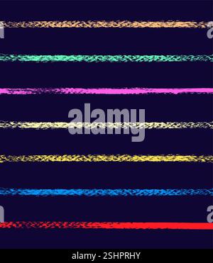 vector brush strokes, bold hand-drawn stripes, grunge dry brush texture. Calligraphy-inspired rough lines, bright striped patterns, charcoal scribbles Stock Vector
