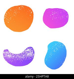 vibrant vector textured shapes featuring colourful abstract and fluid organic forms. Includes pastel brush cutouts and ink stains perfect for social m Stock Vector