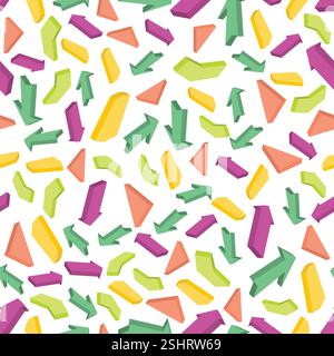 Seamless pattern with colorful isometric arrows. Vector illustration Stock Vector
