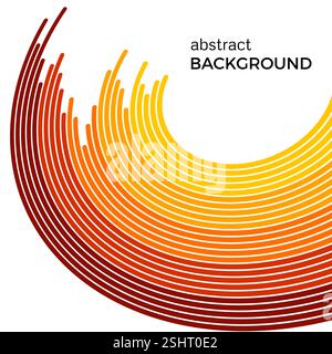 Abstract background with yellow lines. Yellow circles with place for your text  on a white background. Stock Vector