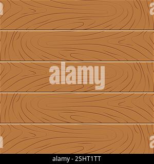 Wood texture background. Five wooden boards in flat design. Vector illustration Stock Vector