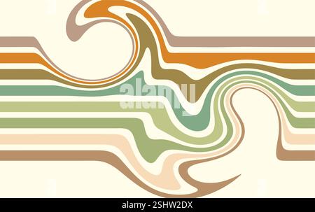 Wave of optical illusion. Abstract Horizontal lines stripes pattern or background with wavy distortion effect Stock Vector