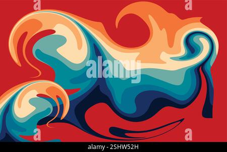 Modern colorful flow background. Wave color Liquid shape Stock Vector