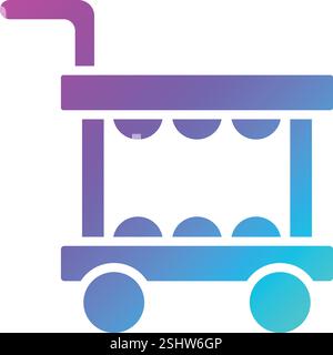 Food trolley Vector Icon Design Illustration Stock Vector