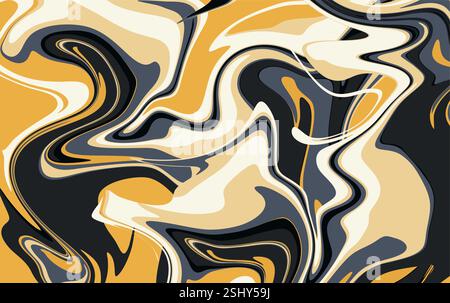 Abstract fluid paintings with mesmerizing patterns vector illustration. liquid abstract background Stock Vector