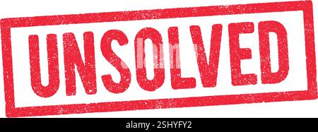 Vector illustration of the word Unsolved in red ink stamp Stock Vector