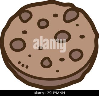 Choco chips cookie vector doodle illustration and graphic Stock Vector