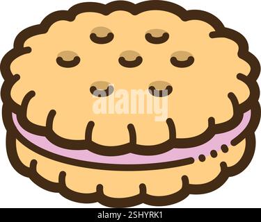 Sandwich cookie vector doodle illustration and graphic Stock Vector