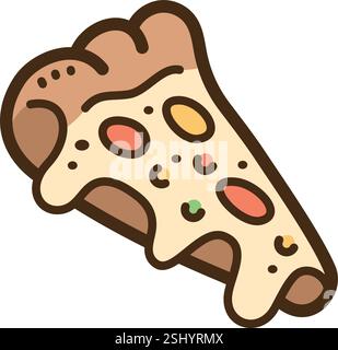 Pizza vector doodle illustration and graphic Stock Vector