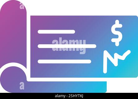 Cheque Vector Icon Design Illustration Stock Vector