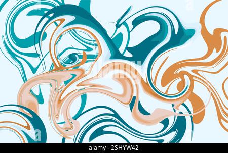 iquify cololurful abstract background. liquid artwork modern design Stock Vector