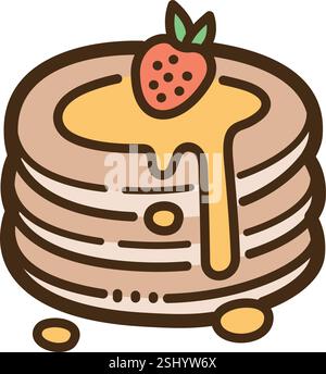 Pancake vector doodle illustration and graphic Stock Vector