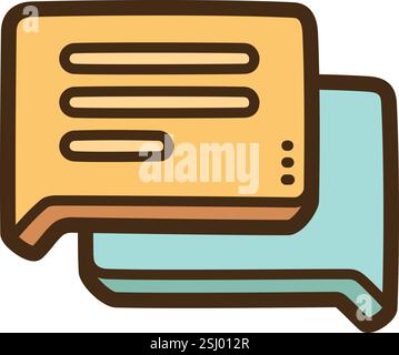 Discussion forum vector doodle illustration and graphic. Part of communication category. Stock Vector