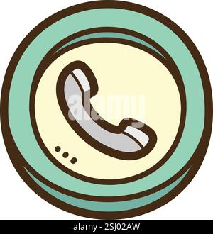 Phone vector doodle illustration and graphic. Part of contact us category. Stock Vector