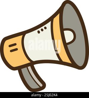Megaphone vector doodle illustration and graphic. Part of communication category. Stock Vector