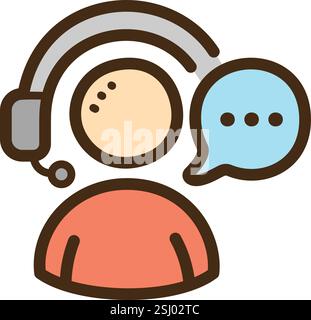 Chat support vector doodle illustration and graphic. Part of contact us category. Stock Vector