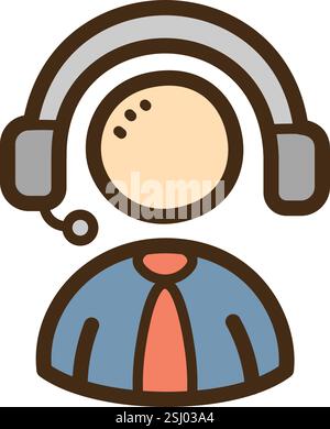 Operator vector doodle illustration and graphic. Part of communication category. Stock Vector