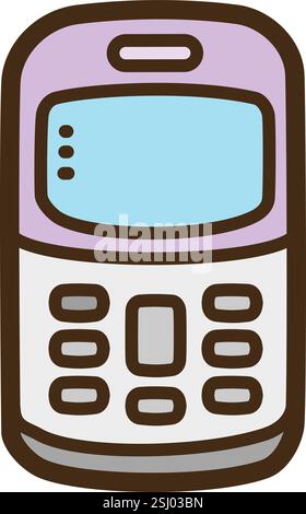 Smartphone vector doodle illustration and graphic. Part of communication category. Stock Vector