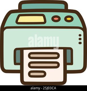 Fax vector doodle illustration and graphic. Part of contact us category. Stock Vector