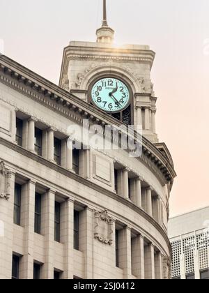 Seiko House in Ginza, Tokyo, Japan. Seiko clock tower. Prominent landmark in Ginza, a popular upscale shopping area of Tokyo. Stock Photo